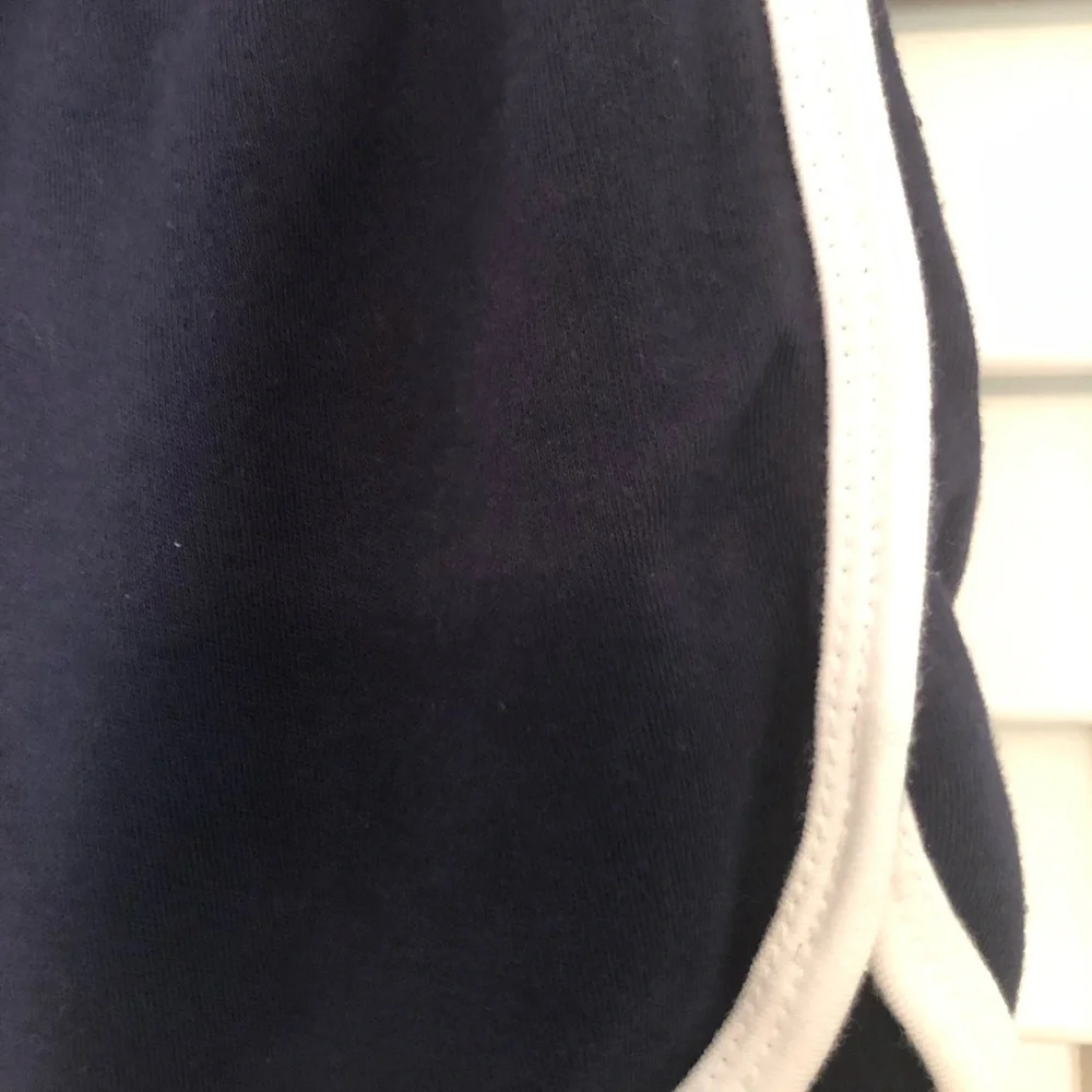 American Apparel Navy Interlock  Shorts with White Edging - Picture 2 of 2